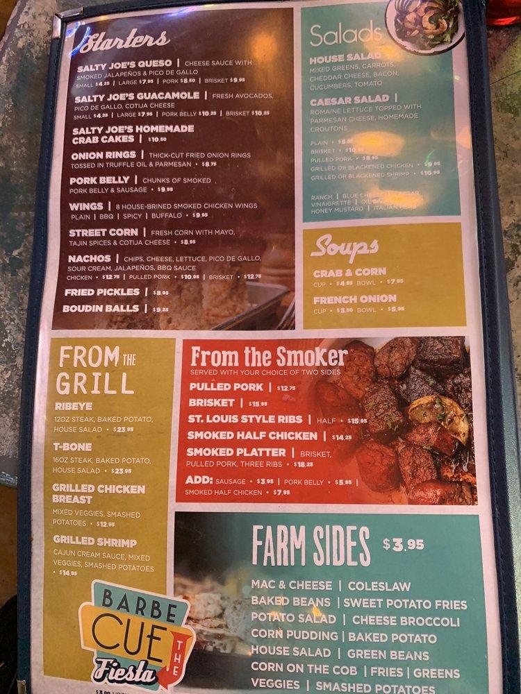 Menu at Salty Joe's BBQ Shop, Hammond