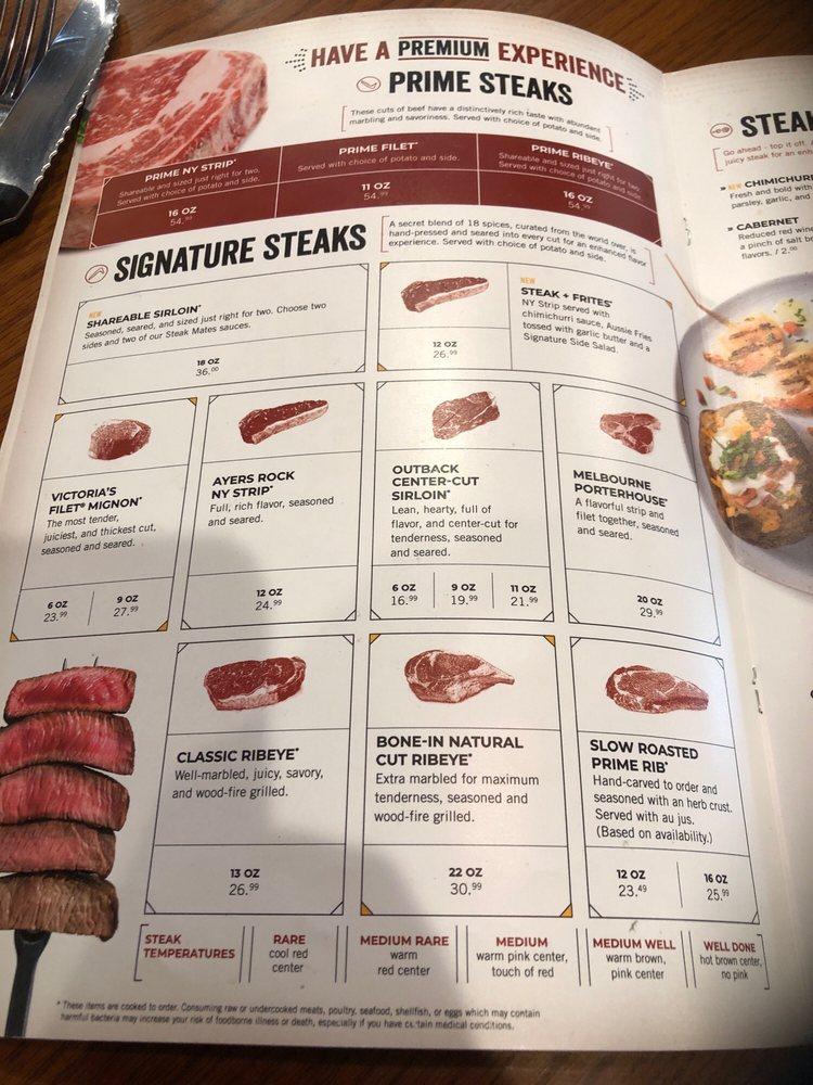 Updated Outback Steakhouse Menu Prices Including Lunch Menu, 41% OFF