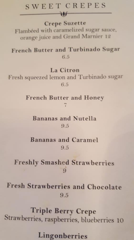 Menu at La Crepe Bistro restaurant, Homer Glen