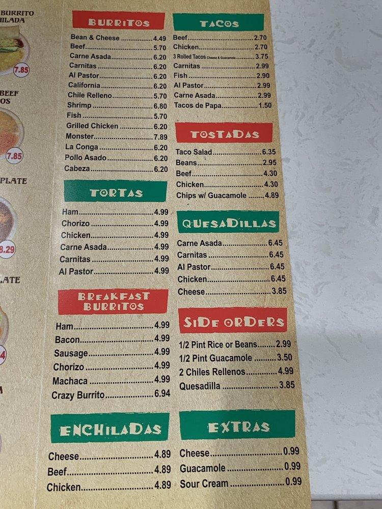 Menu At Alibertos Fresh Mexican Food Restaurant, Fontana