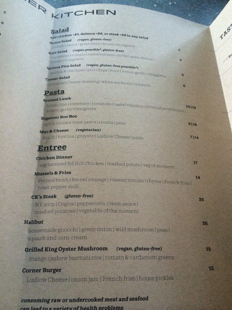 Menu at Corner Kitchen pub & bar, Dayton, 613 E 5th St