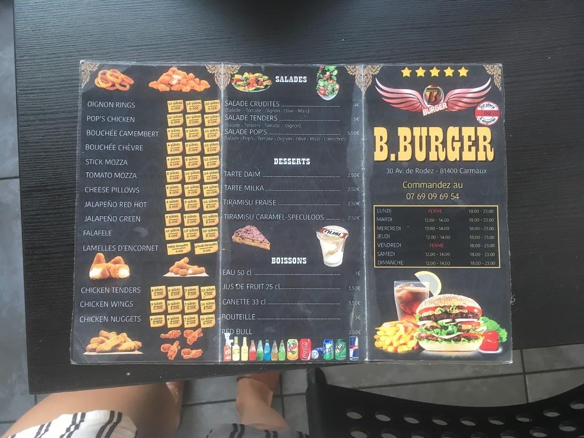 Menu At B.Burger Restaurant, Carmaux