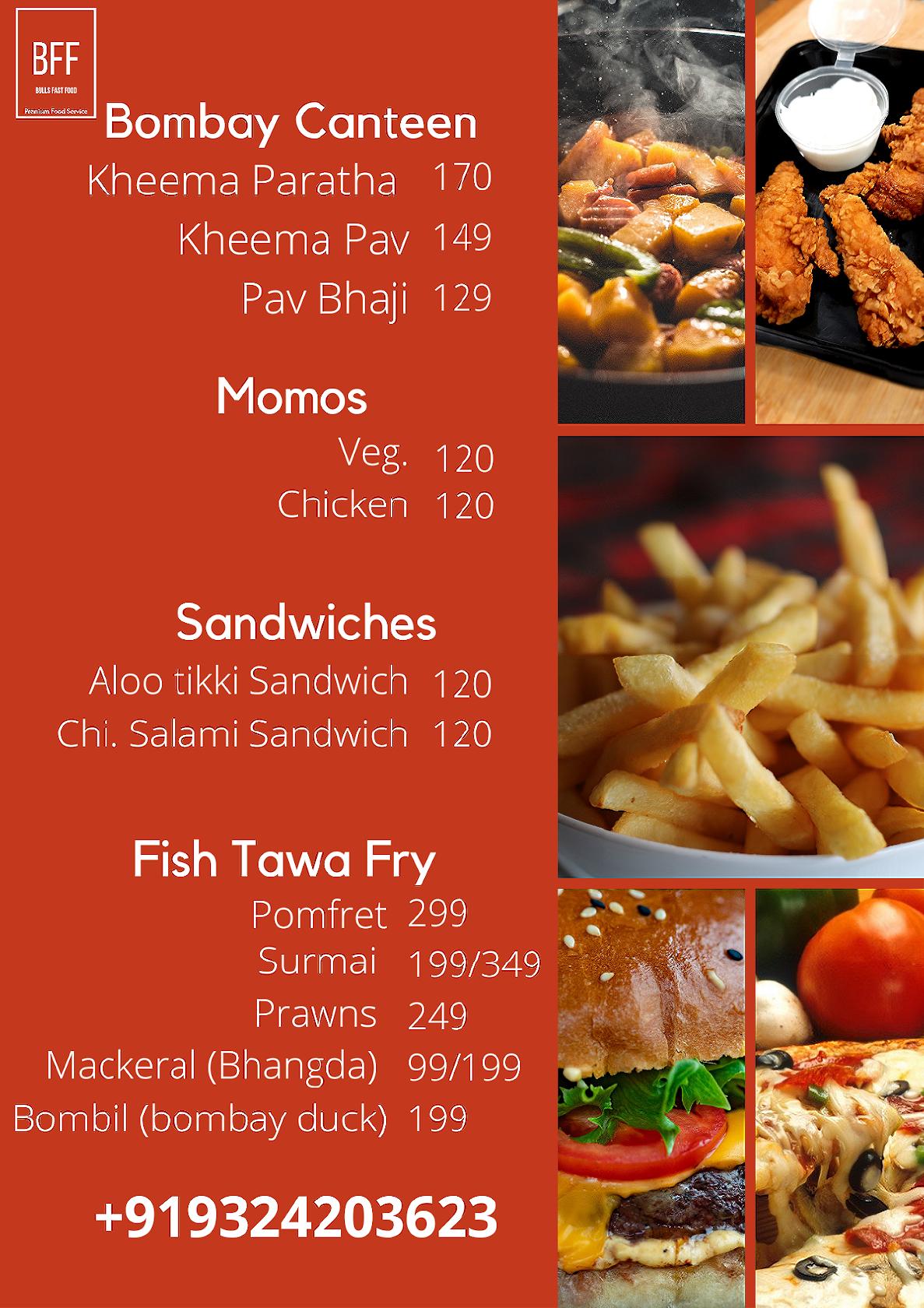 Bff cloud kitchen menu