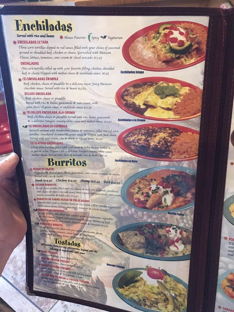 Menu at Ixtapa Mexican Restaurant, Hermiston