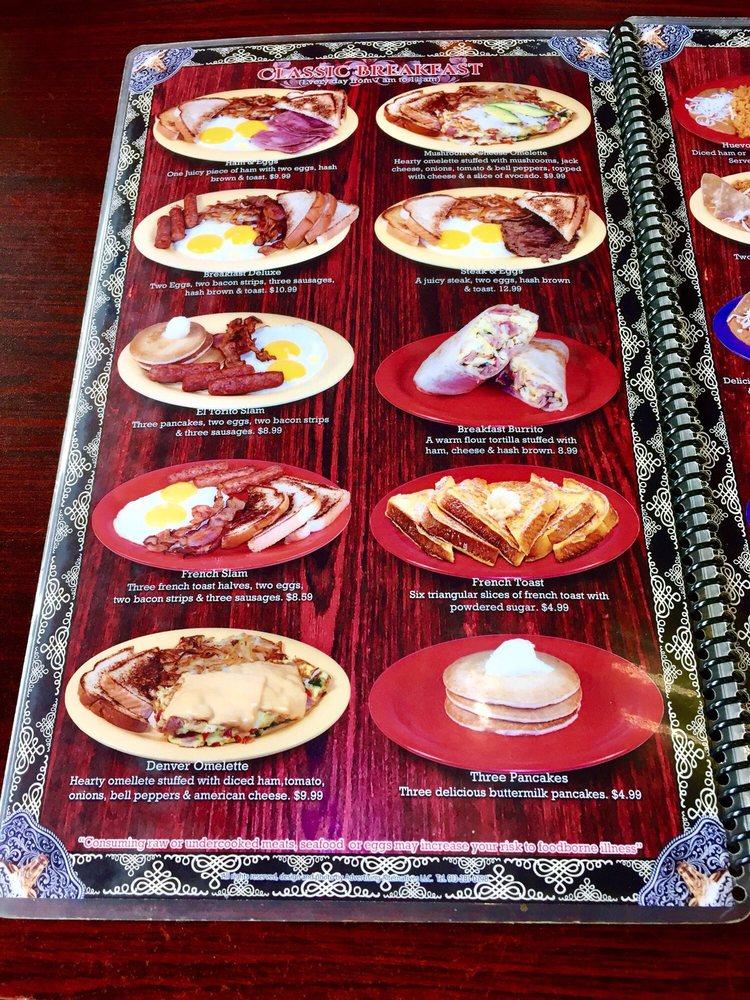 Menu at Taqueria El Torito restaurant, Kansas City