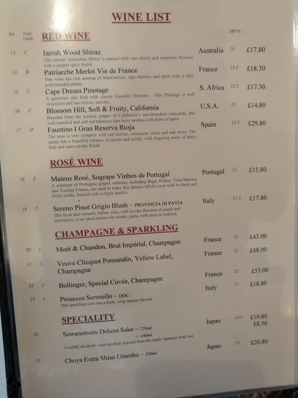 Menu at the golden dragon restaurant chapel en le frith