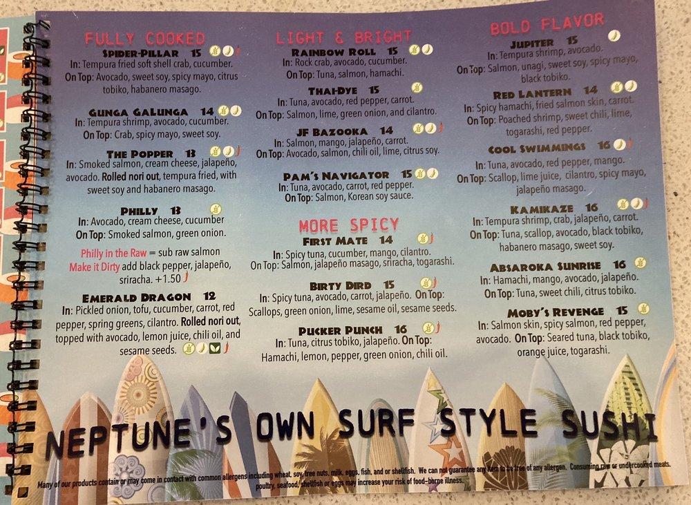 Menu at Neptunes Taphouse and Eatery restaurant, Livingston