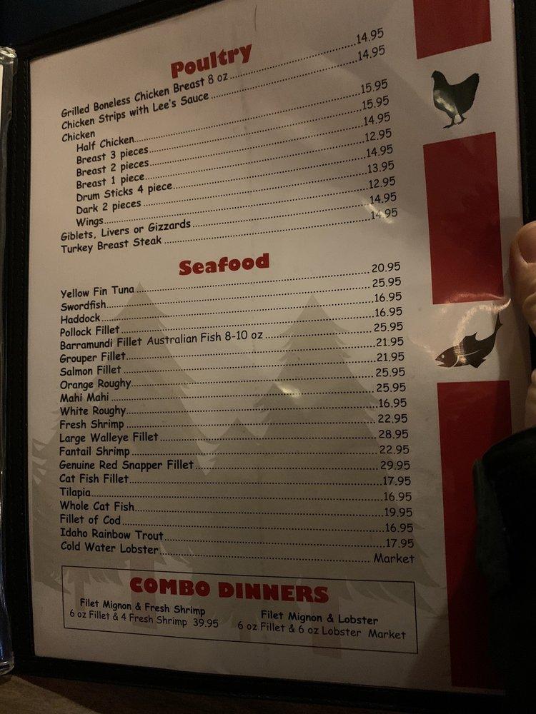 Menu at Redwood Steak House restaurant, Anita