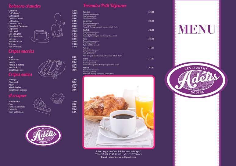 Menu de Adélis