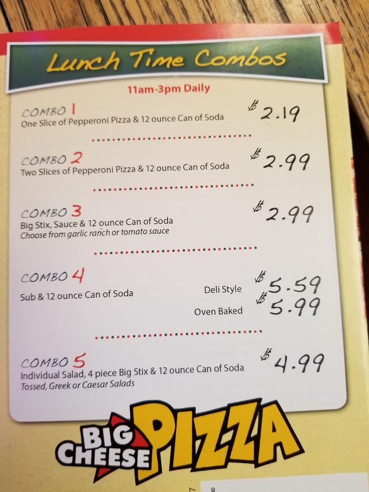 Menu At Big Cheese Pizza Pizzeria, Presque Isle