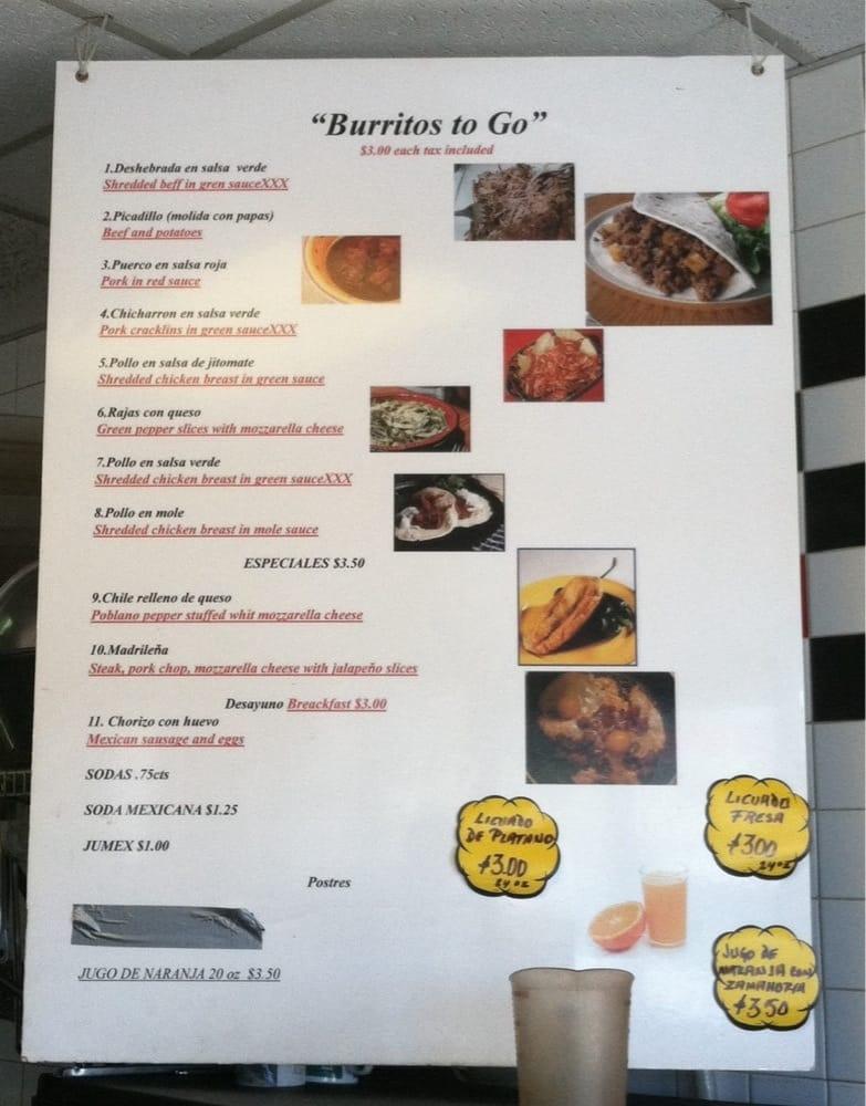 Menu at Burritos To Go Y Algo Mas, Kansas City