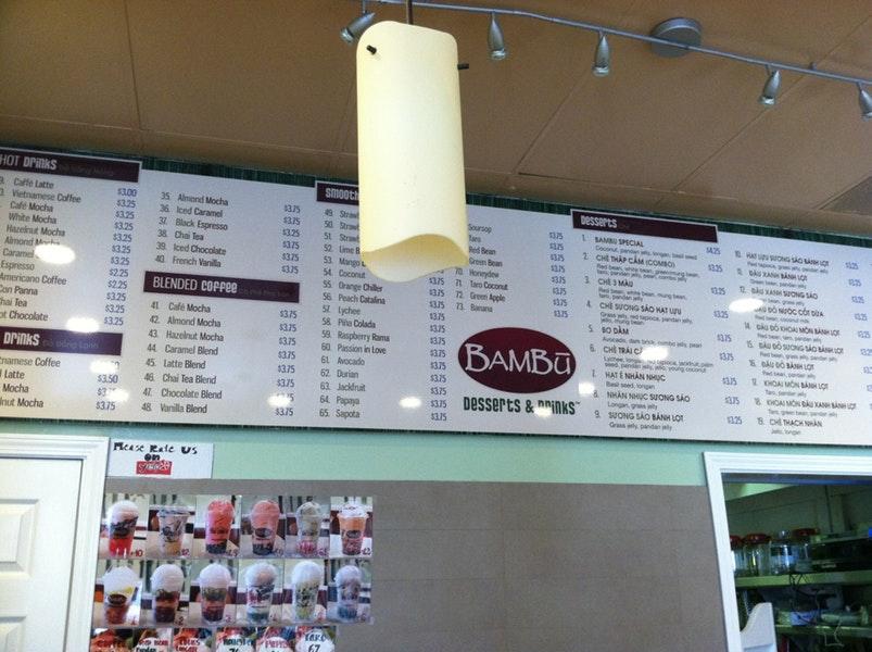 Menu at BAMBU Desserts & Drinks, Milpitas
