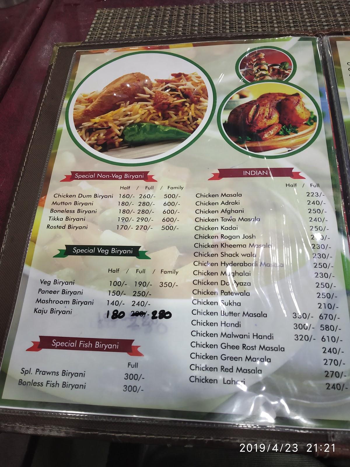 Menu At Reddys Biryani Darbar Pune