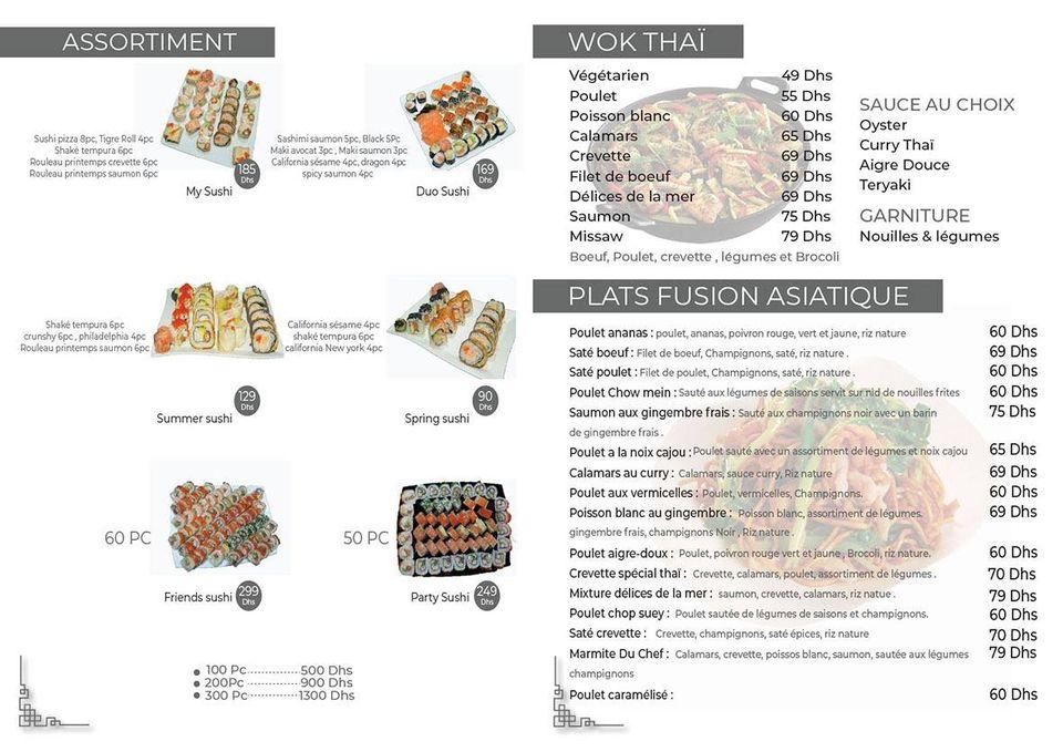 Menu de Le Sushi