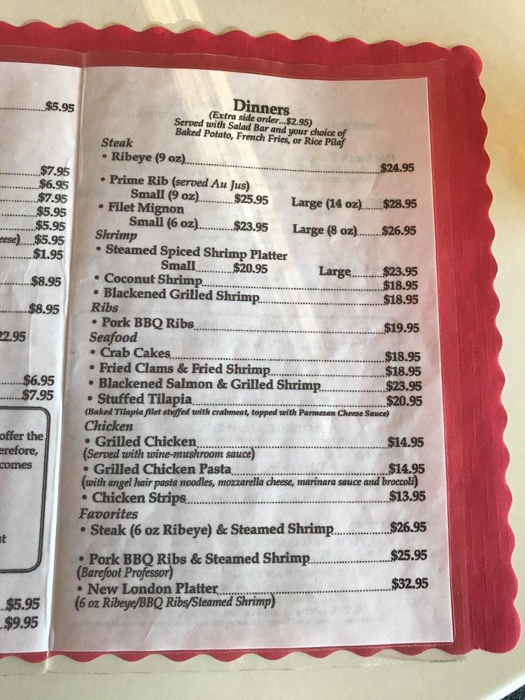 Menu at New London Steak House steakhouse, Forest