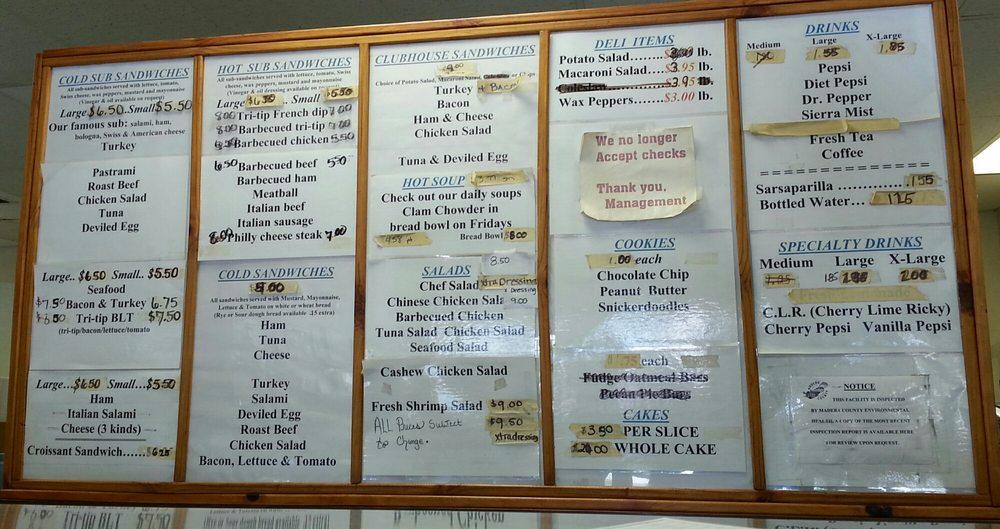 Menu at Sub Shop & Deli restaurant, Madera