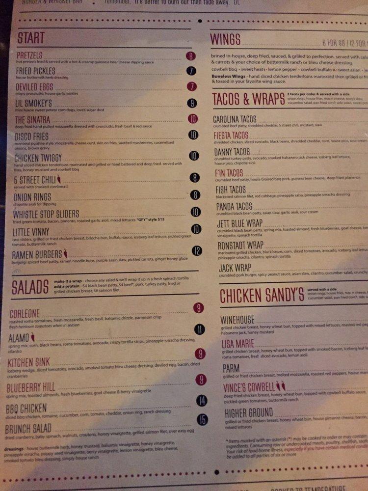 Menu at Cowbell Burger & Whiskey Bar, Charlotte