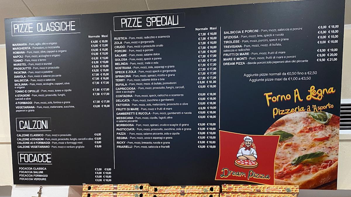 Speisekarte von Dream Pizza, Azzate