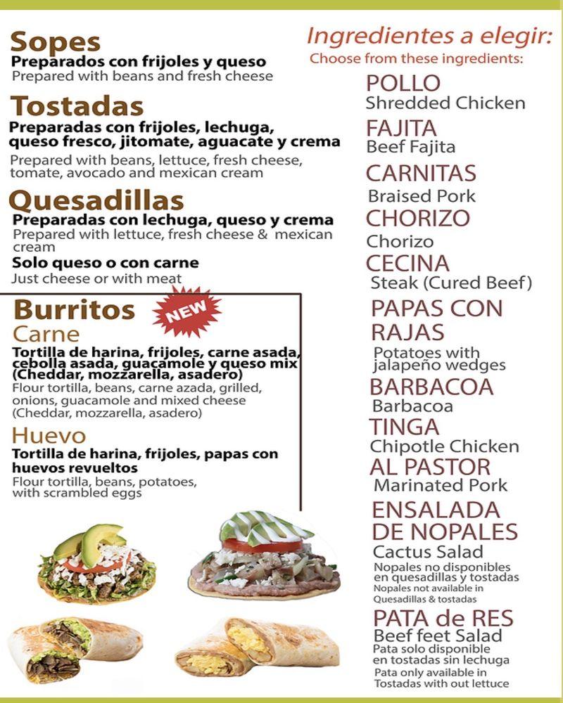 Menu at LA HECHIZERA TORTAS N RICHLAND HILLS restaurant, North Richland