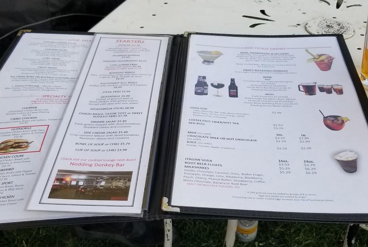 Menu at Nodding Donkey pub & bar, Ellensburg