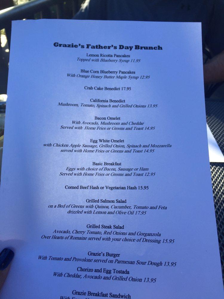 Menu at Grazie Restaurant, Novato