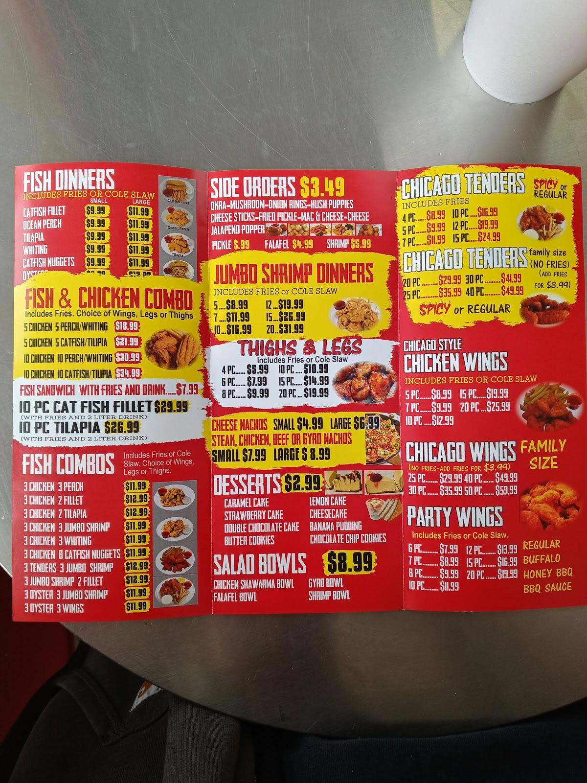 Menu at Anderson Fish Market restaurant, Anderson