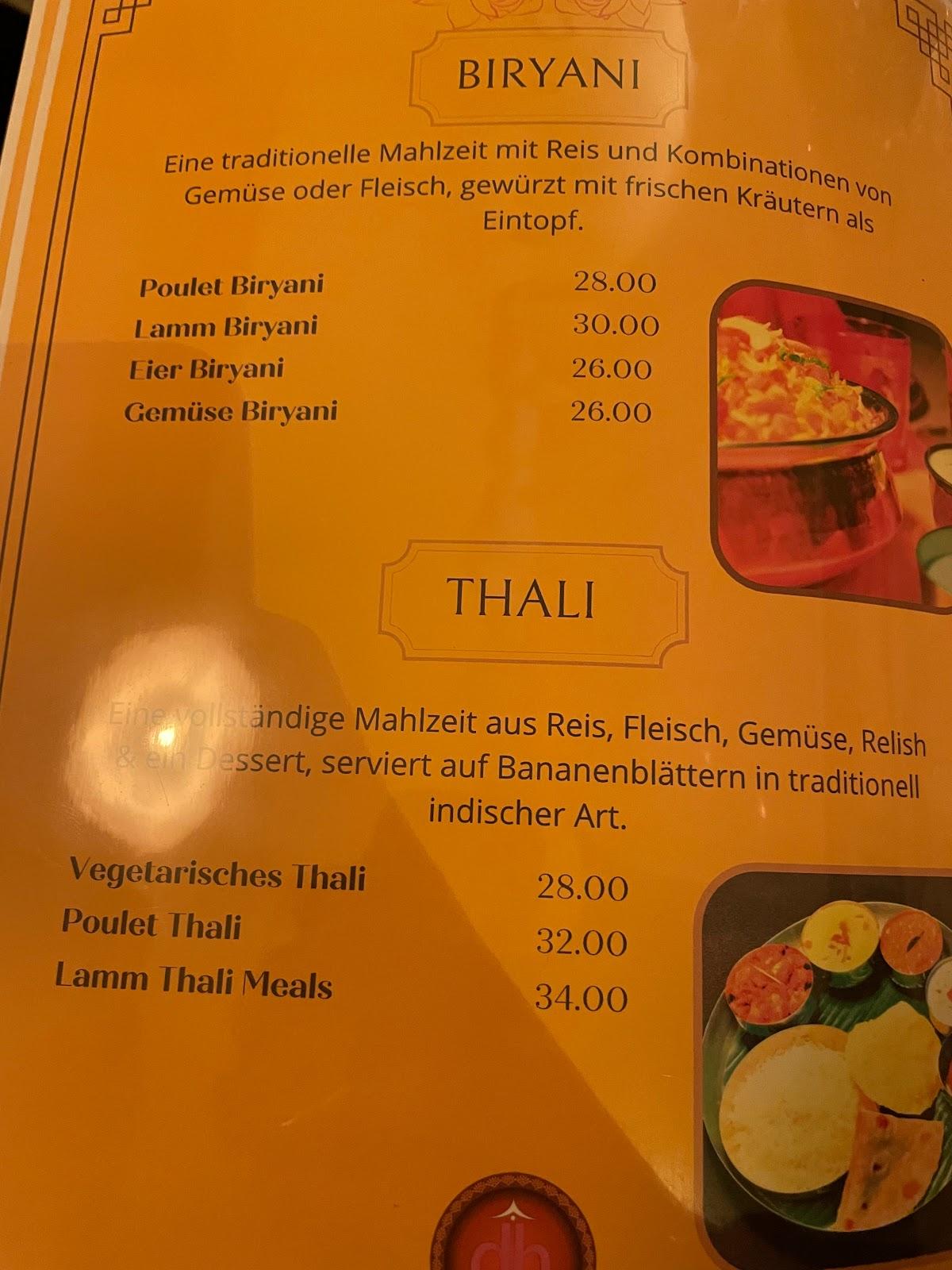 Menu at Dosa House Viktoria, Lucerne
