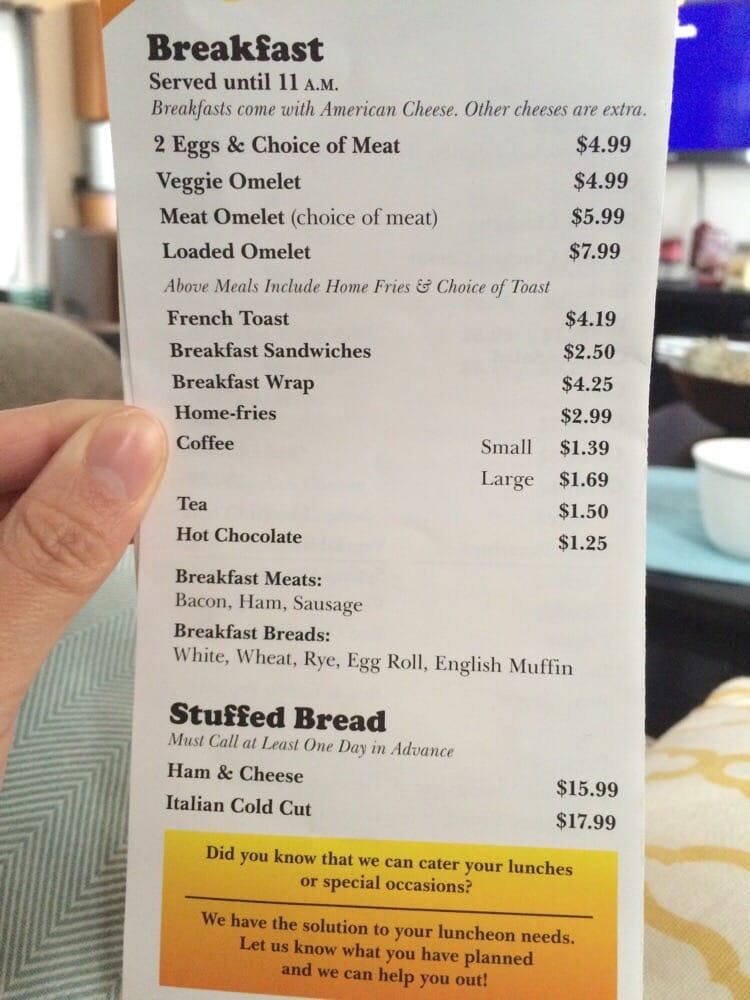 Menu at Doughboy's Deli restaurant, Westbrook
