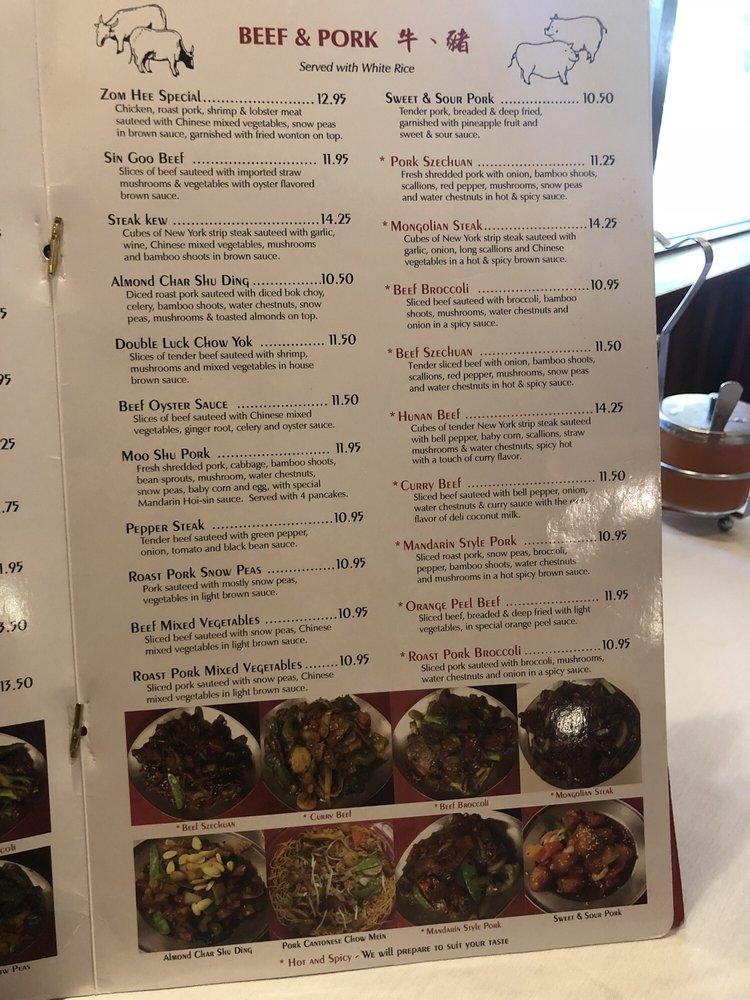 Menu at Zom Hee Chinese Restaurant, Seminole