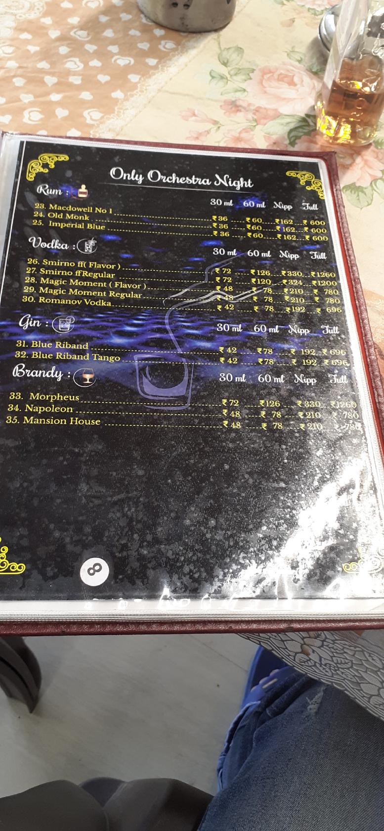 Menu at Hotel King & Hookah Lounge, Daman