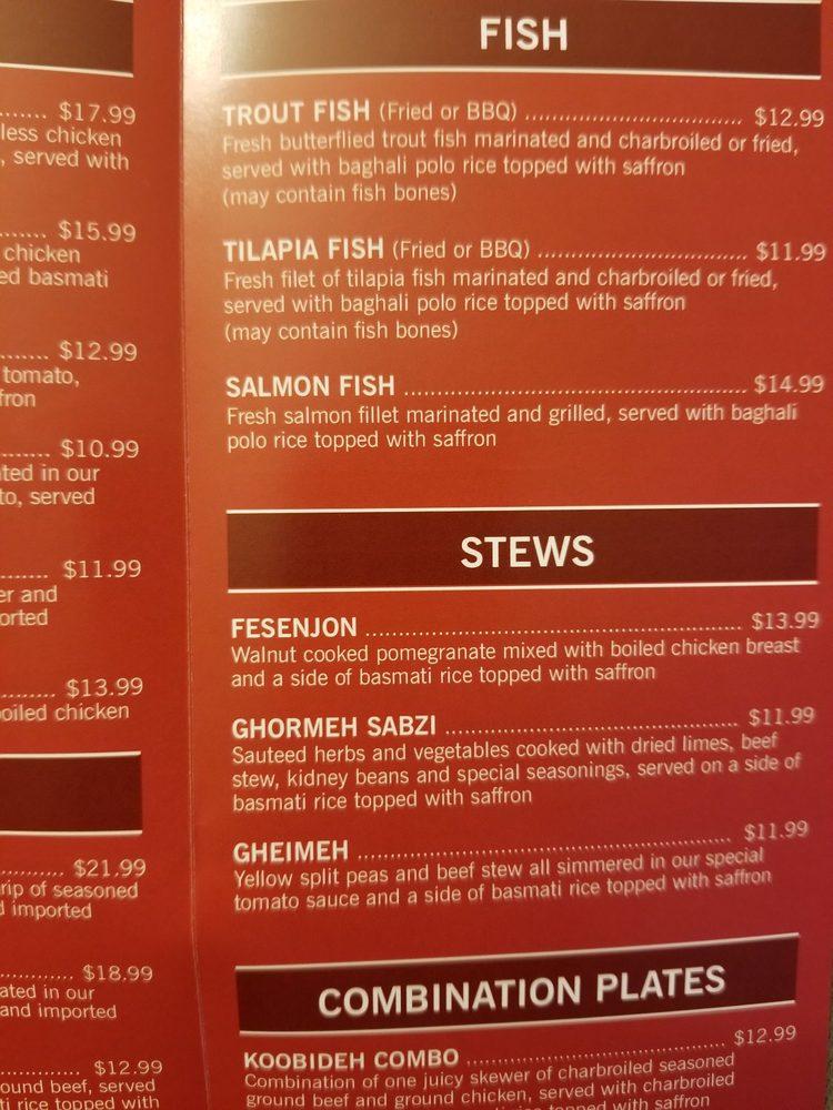 Menu at Saffron Food Mart restaurant, Torrance