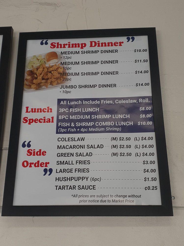 Menu at Happy Fish Market restaurant, Los Angeles