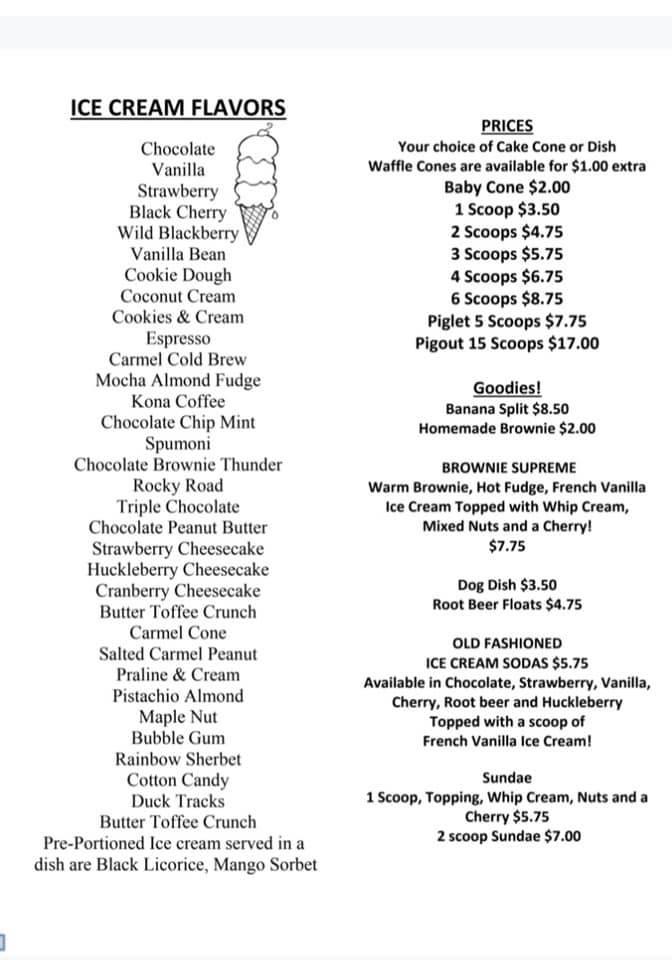 Menu at K & R Drive-In restaurant, Rice Hill