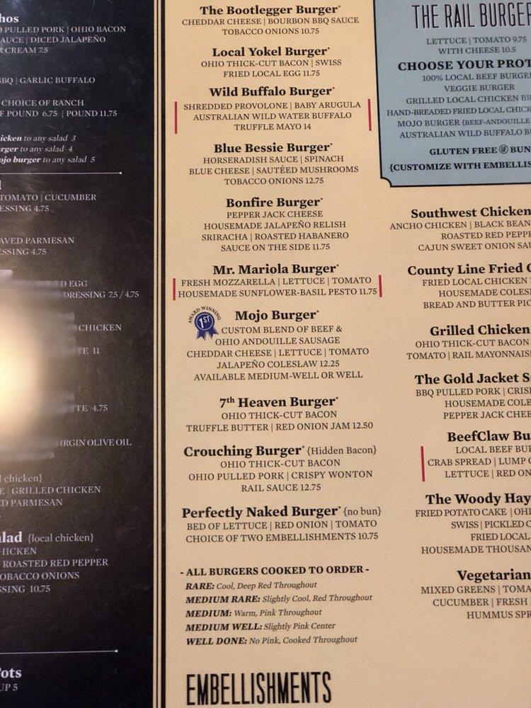 Menu at The Rail - Strongsville pub & bar, Strongsville