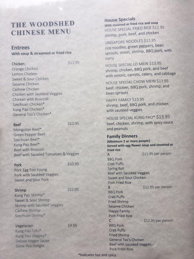 Menu at Regent Chinese Restaurant, Longview