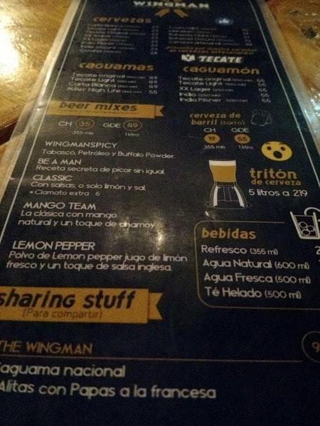 Menu At Wingman Tchaikovsky Pub Bar Zapopan Avenida Piotr