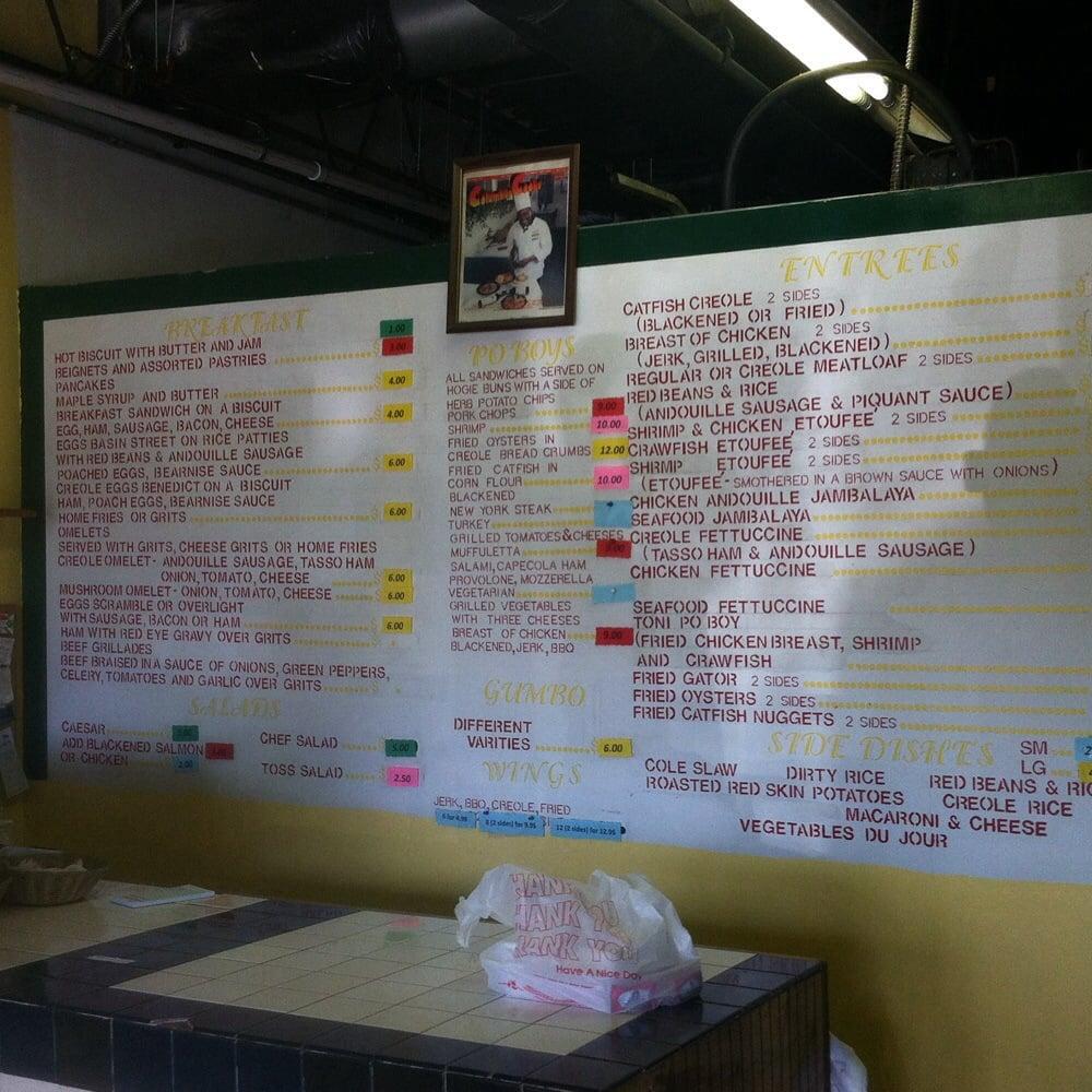 Menu At Creole Kitchen Restaurant Columbus