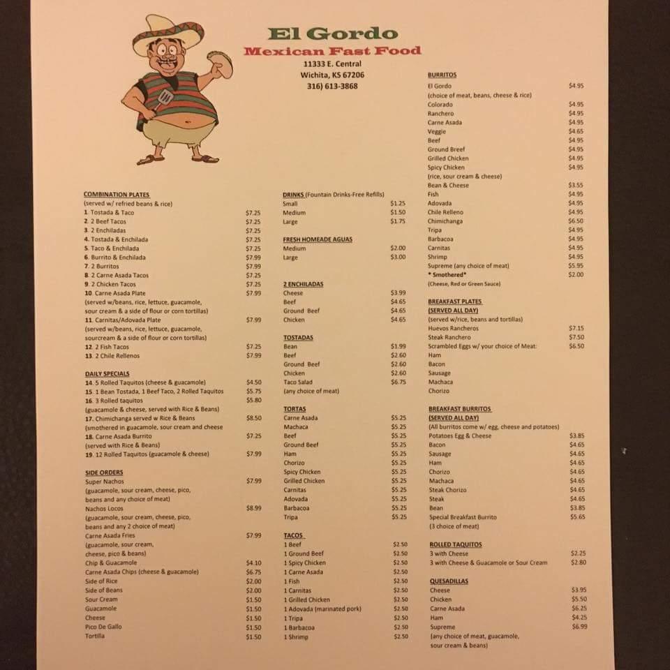 Carta de comida rápida El Gordo, Wichita