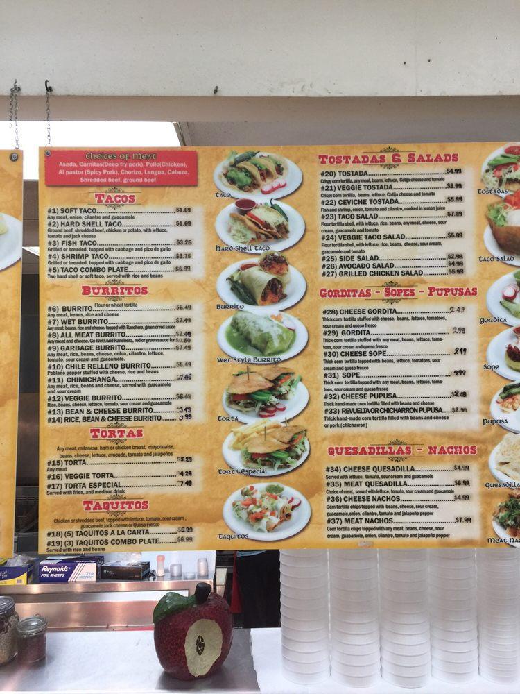 Menu at Asaderos Supermarket restaurant, Yucaipa