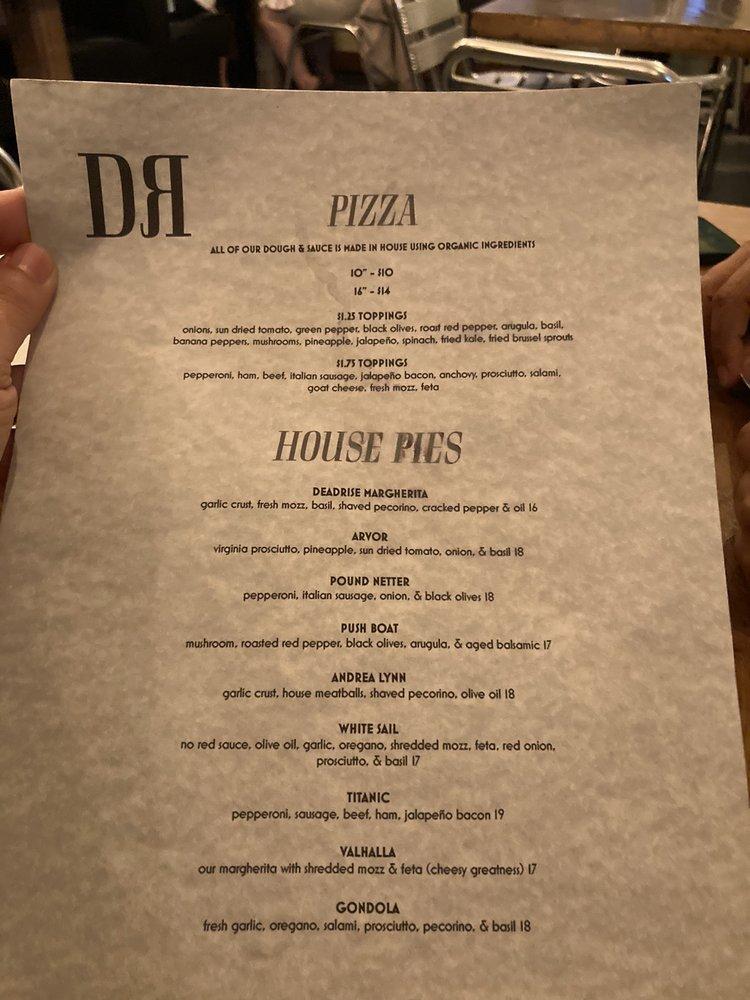 Menu at Deadrise Italian Kitchen pub & bar, Cape Charles