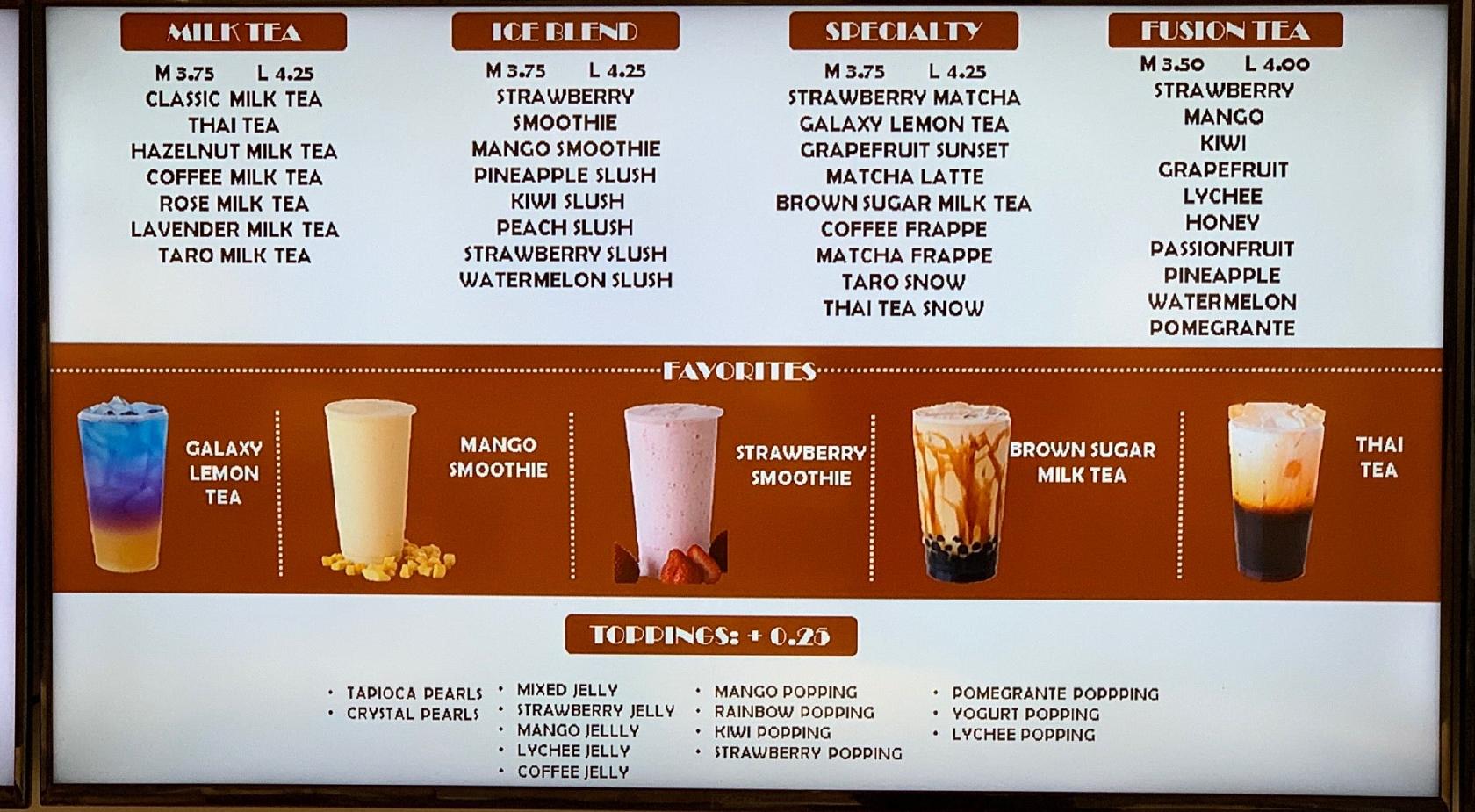 Menu at Drip N Roll restaurant, McKinney, N Central Expy 700