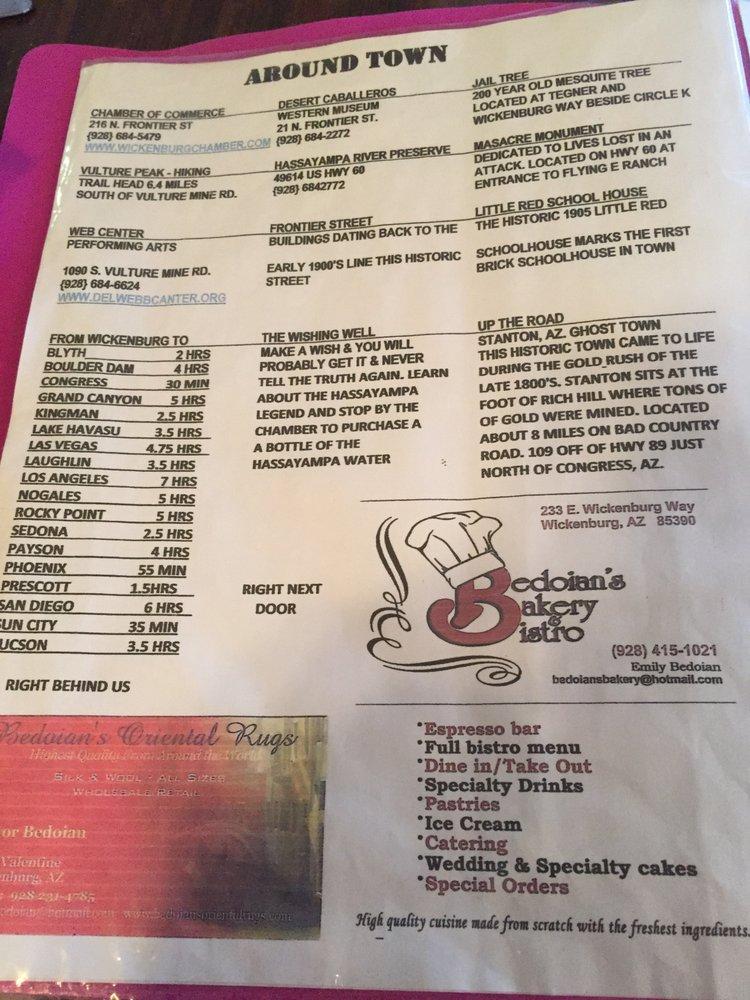 Menu at Horseshoe Cafe, Wickenburg