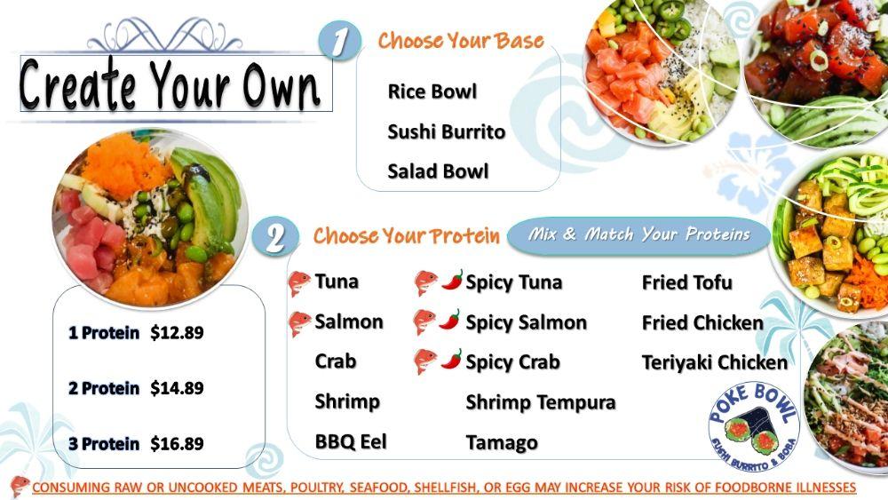 Menu at Poke Bowl Sushi Burrito & Boba restaurant, Gulf Breeze