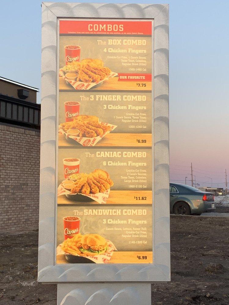 Menu at Raising Cane's Chicken Fingers fast food, Cedar Falls
