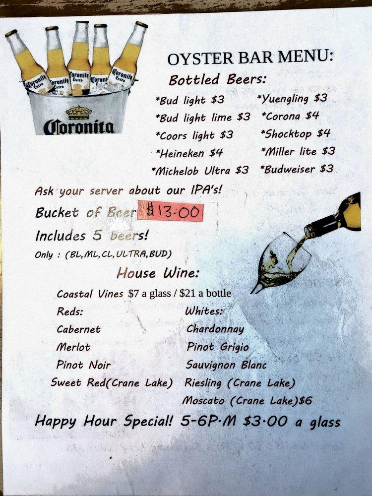 Menu at The Oyster House pub & bar, Pine Mountain