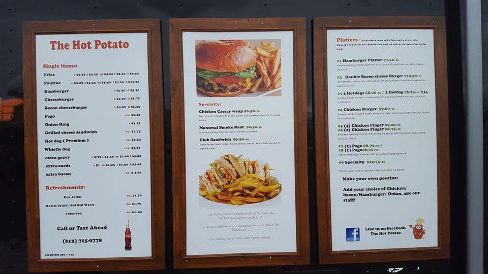 Hot potato house menu