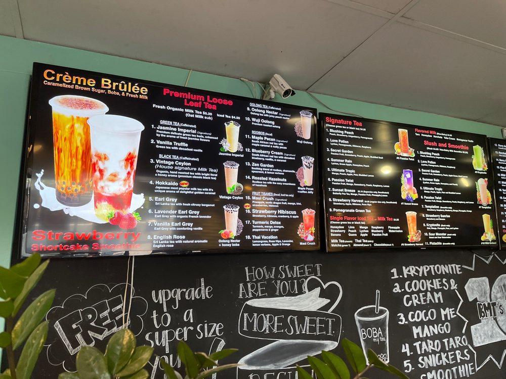 Menu at Boba My Tea cafe, Los Angeles, Nordhoff St