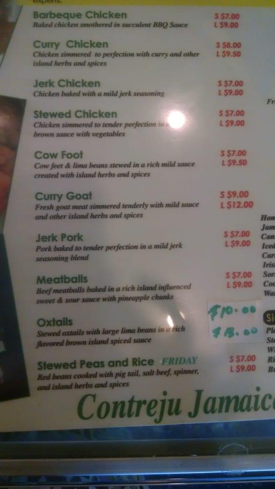 Menu at Contreju Jamaican Restaurant, Lithia Springs
