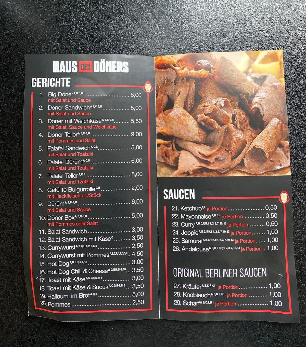 Speisekarte von Haus des Döners restaurant, Frechen, Othmarstraße 46