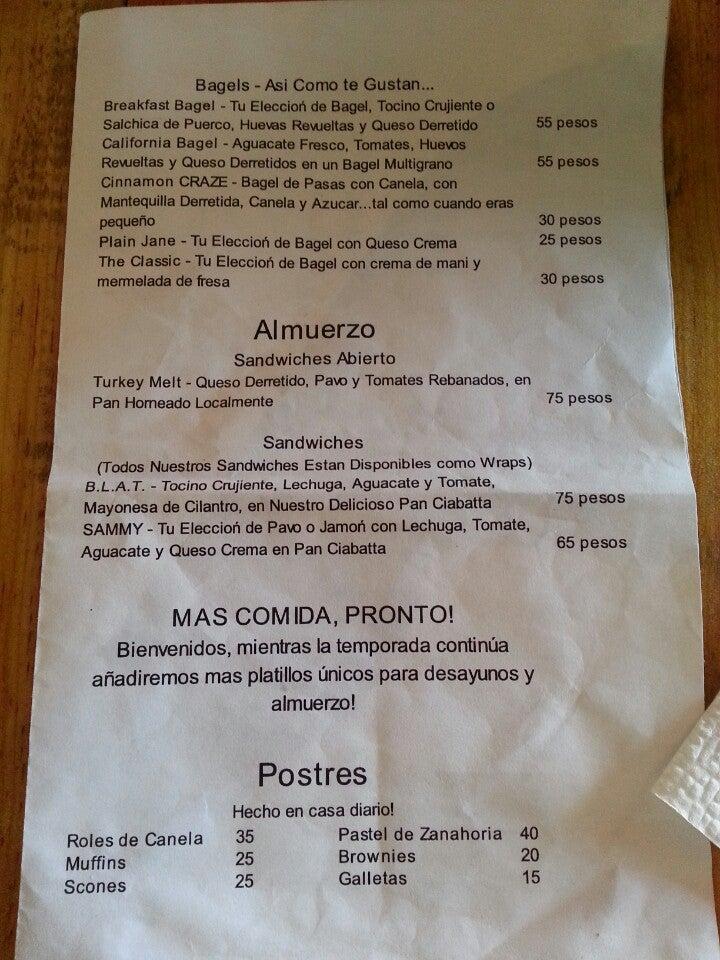 Menu at Looney Bean Coffee Cerritos cafeteria, Mazatlán, Av. Sábalo Cerritos 3500